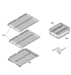 Shelfs Diagram and Parts List for HBL8450UC 07 Bosch Wall Oven