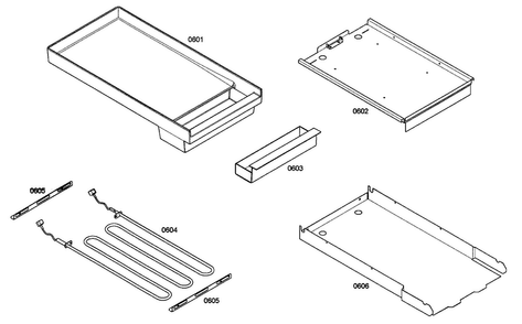 Griddle Assy Diagram and Parts List for PRG484ECG04  Thermador Range