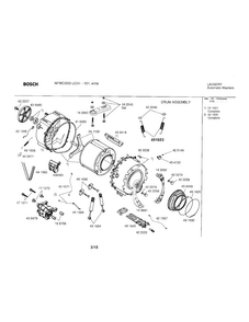 Drum Assembly Diagram and Parts List for WFMC3200UC 01 Bosch Washer