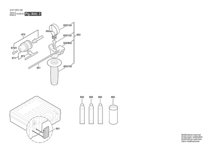 Section 2 Diagram and Parts List for GBH2-24 3611B72130 Bosch Hammer Drill