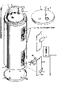 Non-functional Replacement Parts Diagram and Parts List for 15332220  Kenmore Water Heater
