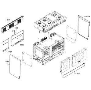 Main Assy Diagram and Parts List for PRD486GDHC 09 Thermador Range