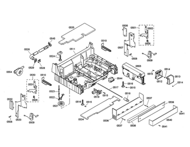 Base/Control Module Diagram and Parts List for SHE68M05UC 46 Bosch Dishwasher