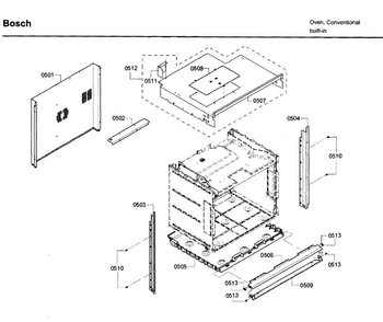 Frame Diagram and Parts List for HBL3460UC 09 Bosch Wall Oven