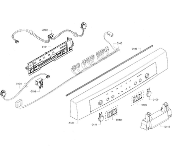 Control Panel Diagram and Parts List for SHE3AR56UC 07 Bosch Dishwasher