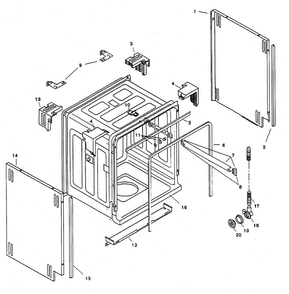 Tank Assy Diagram and Parts List for SHU3302UC 12 Bosch Dishwasher