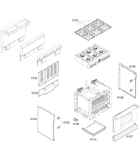 Main Assy Diagram and Parts List for PD366BS 07 Thermador Range