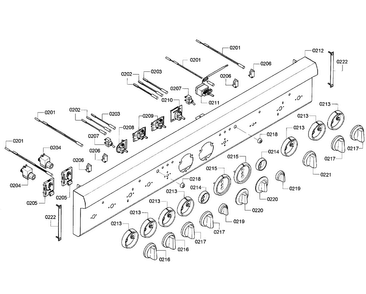 Control Panel Diagram and Parts List for PRD486GDHC 09 Thermador Range