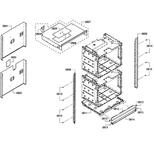 Cabinet Assy Diagram and Parts List for HBL5660UC 08 Bosch Wall Oven