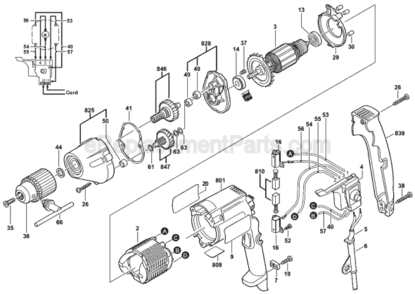 Page A Diagram and Parts List for 1021VSR 0601021739 Bosch Electric Drill