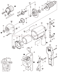 Page A Diagram and Parts List for 1024VSR 0601024034 Bosch Electric Drill