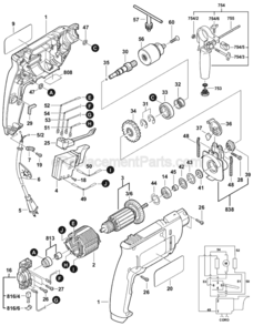 Page A Diagram and Parts List for 1139VSR 0601140669 Bosch Hammer Drill