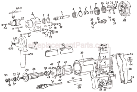 Page A Diagram and Parts List for 1159VSR 0601159734 Bosch Electric Drill