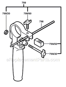 Page B Diagram and Parts List for 1194VSR 0601194739 Bosch Hammer Drill