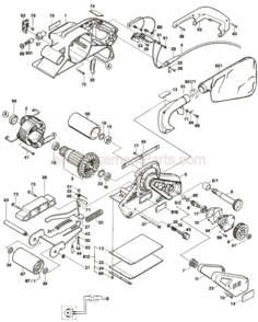 Page A Diagram and Parts List for B7450 0601273935 Bosch Belt or Drum Sander