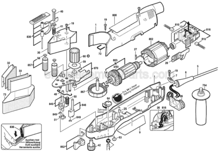 Part Location Diagram of 1602025024 Bosch Tool AUXILIARY HANDLE