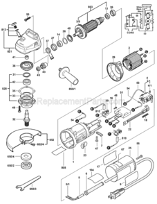 Page A Diagram and Parts List for 1348E 0601348739 Bosch Angle Grinder