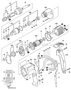 Page A Diagram and Parts List for B6950 0601404735 Bosch Electric Drill