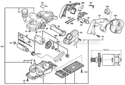 Part Location Diagram of 2605133022 Bosch Tool HANDLE COVER