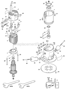 Page A Diagram and Parts List for B1350 0601604335 Bosch Router