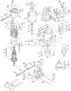 Page A Diagram and Parts List for 1606 0601606034 Bosch Router
