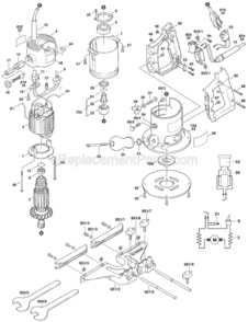 Page A Diagram and Parts List for 1606A 0601606334 Bosch Router