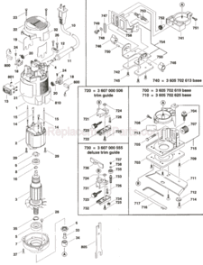 Page A Diagram and Parts List for 1608U 0601608461 Bosch Laminate Trimmer