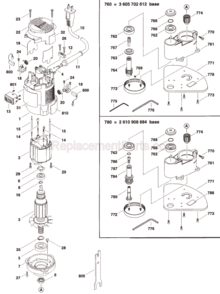 Page A Diagram and Parts List for 1609A 0601609134 Bosch Laminate Trimmer