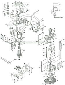 Page A Diagram and Parts List for B1450 0601613735 Bosch Router