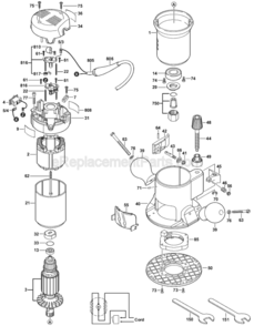 Page A Diagram and Parts List for 1617 0601617039 Bosch Router