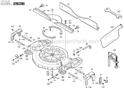 Page B Diagram and Parts List for 4412 0601665039 Bosch Miter Saw