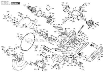 Page C Diagram and Parts List for 4412 0601665039 Bosch Miter Saw