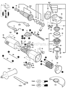 Part Location Diagram of 1605108208 Bosch Tool MOTOR HOUSING