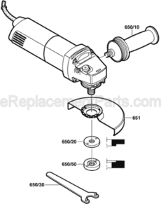 Page B Diagram and Parts List for 1703EVS 0601703239 Bosch Angle Grinder