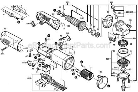 Page A Diagram and Parts List for 1710AD 0601710139 Bosch Angle Grinder