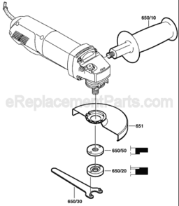 Page B Diagram and Parts List for 1710AD 0601710139 Bosch Angle Grinder