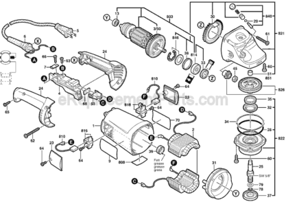 Page A Diagram and Parts List for 1752G7 0601752160 Bosch Angle Grinder