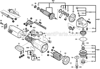 Page A Diagram and Parts List for PA500 0601775839 Bosch Angle Grinder