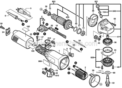Page A Diagram and Parts List for 1700A 0601800039 Bosch Angle Grinder