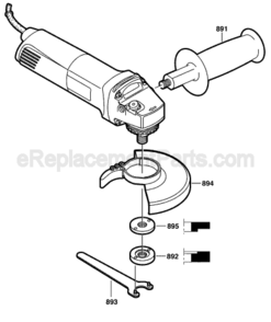 Page B Diagram and Parts List for 1701A 0601801039 Bosch Angle Grinder