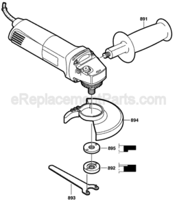 Page B Diagram and Parts List for 1703AEVS 0601803739 Bosch Angle Grinder