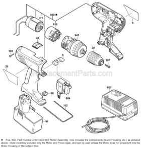 Part Location Diagram of 2607022983 Bosch Motor Assembly