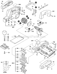 Page A Diagram and Parts List for 3272 0603272039 Bosch Planer Jointer