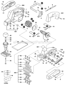 Page A Diagram and Parts List for 3272A 0603272139 Bosch Planer Jointer