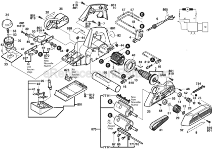 Page A Diagram and Parts List for 3296 0603296039 Bosch Planer Jointer