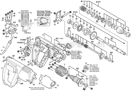 Part Location Diagram of 1611911000 Bosch Tool DRIVE LEVER