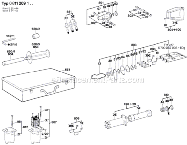 Page B Diagram and Parts List for 11209 0611209134 Bosch Demolition Hammer