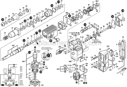 Part Location Diagram of 1612300027 Bosch Tool STOPPING DEVICE