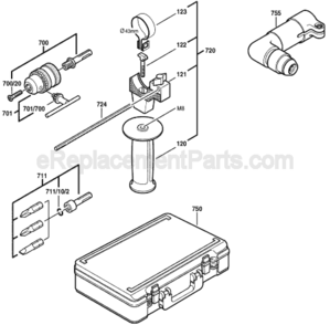 Page B Diagram and Parts List for 11218EVS 0611218739 Bosch Hammer Drill
