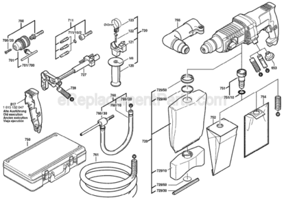 Page B Diagram and Parts List for 11221DVS 0611221639 Bosch Hammer Drill